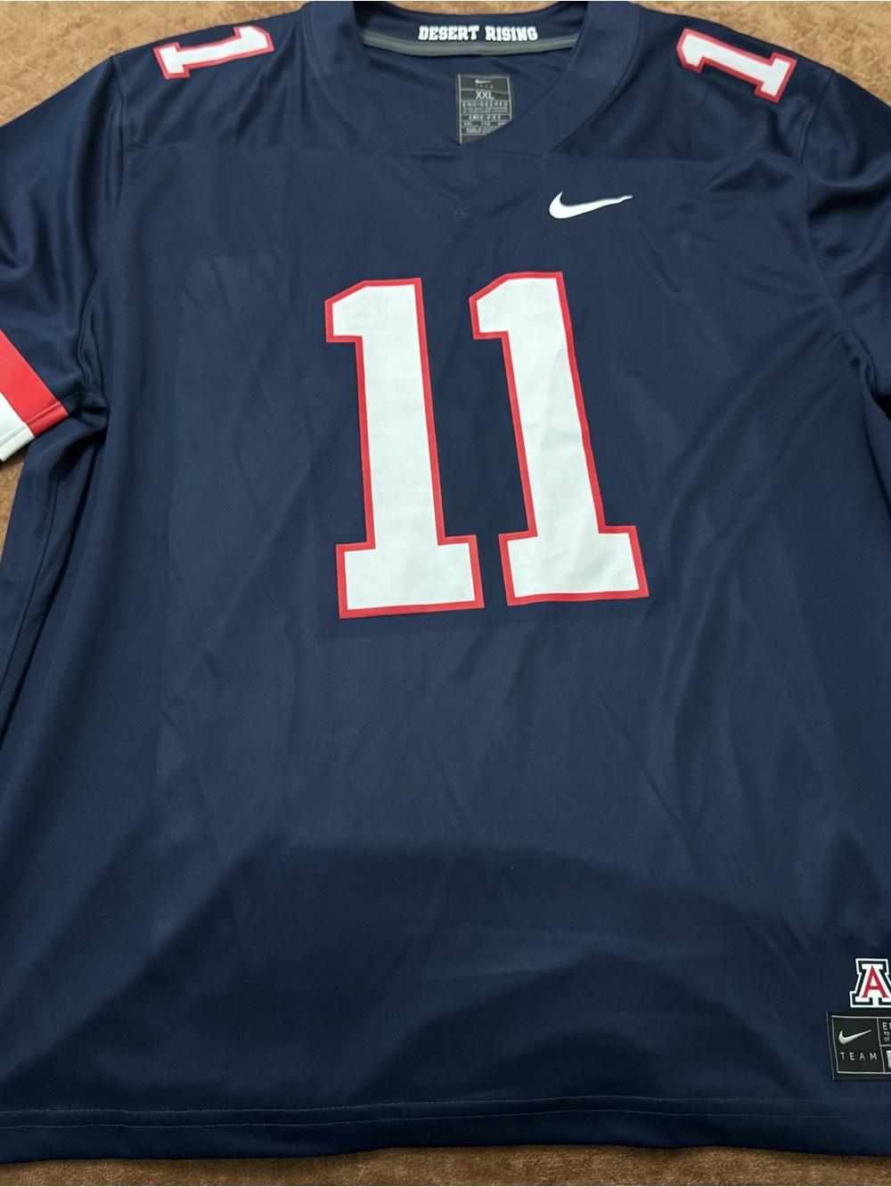 Nike Arizona Wildcats Navy Football Jersey with White and Red Accents #11
